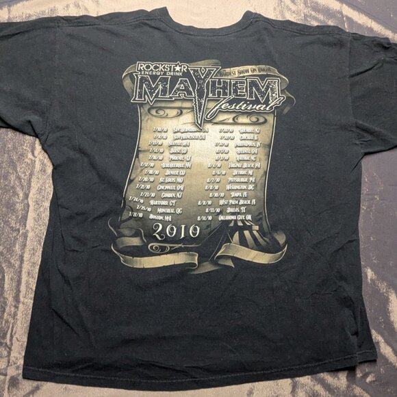 Rockstar Mayhem Festival 2010 Tour T Shirt Mens 2XL Hardest Show on Earth - Picture 4 of 5